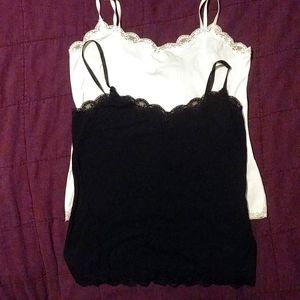 Black and white lace cami bundle
